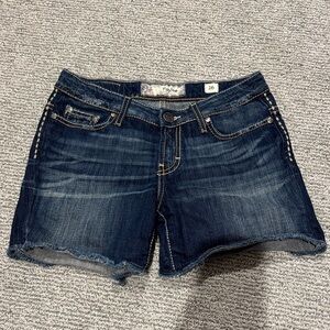 Bke Dark Blue Denim Shorts